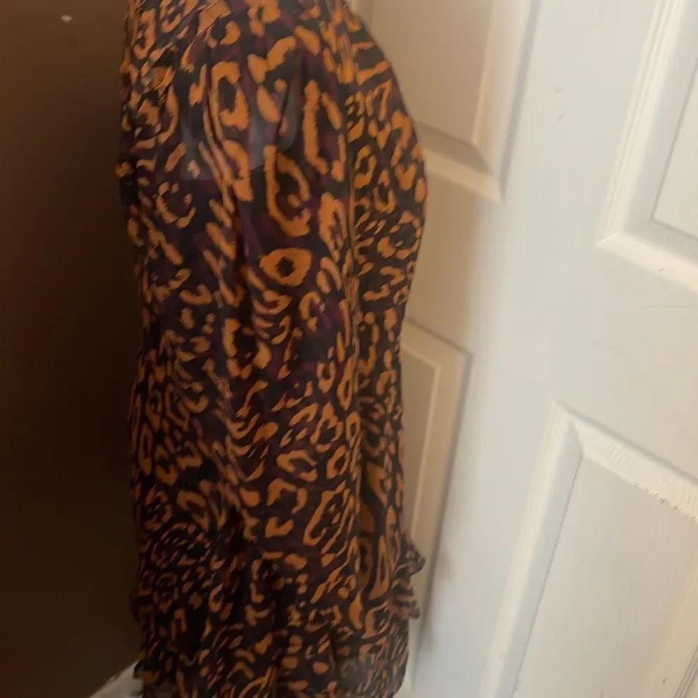 DKNY Leopard Print Mini Dress In Roasted Pecan Medium  NWT - Picture 6 of 13